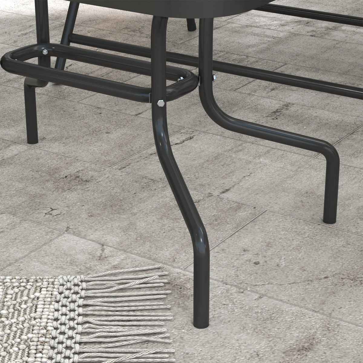 4-Piece Patio Set: Table, 2 Foldable Chairs & Loveseat