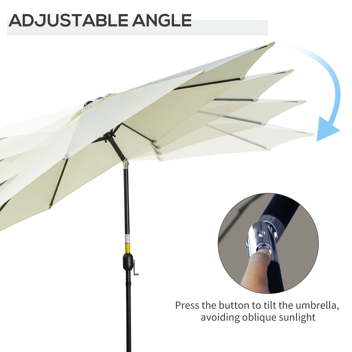 Stylish 10' Wall-Mounted Patio Umbrella with Crank & Adjustable Tilt