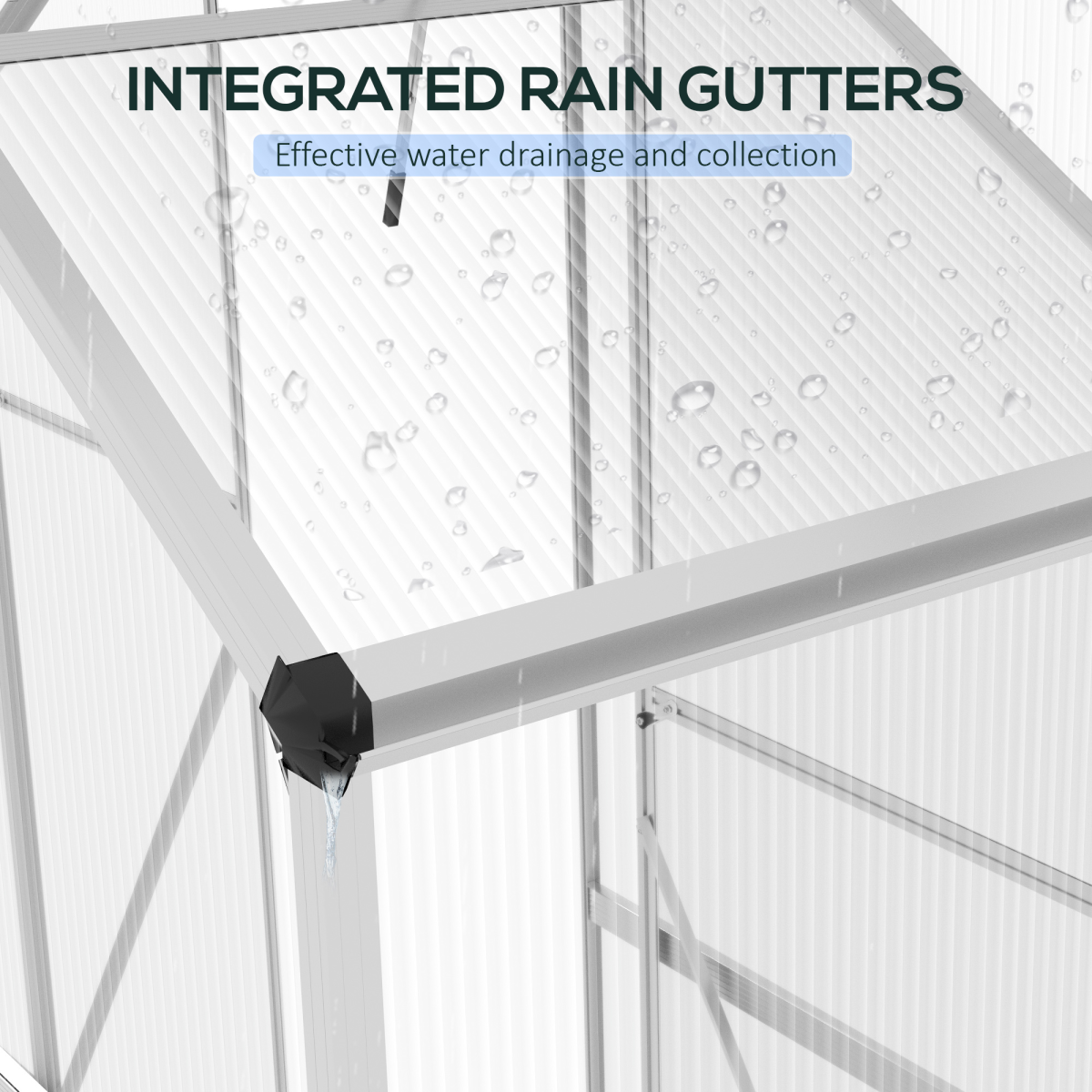 6x2.5ft Polycarbonate Greenhouse - Aluminium Frame, Silver