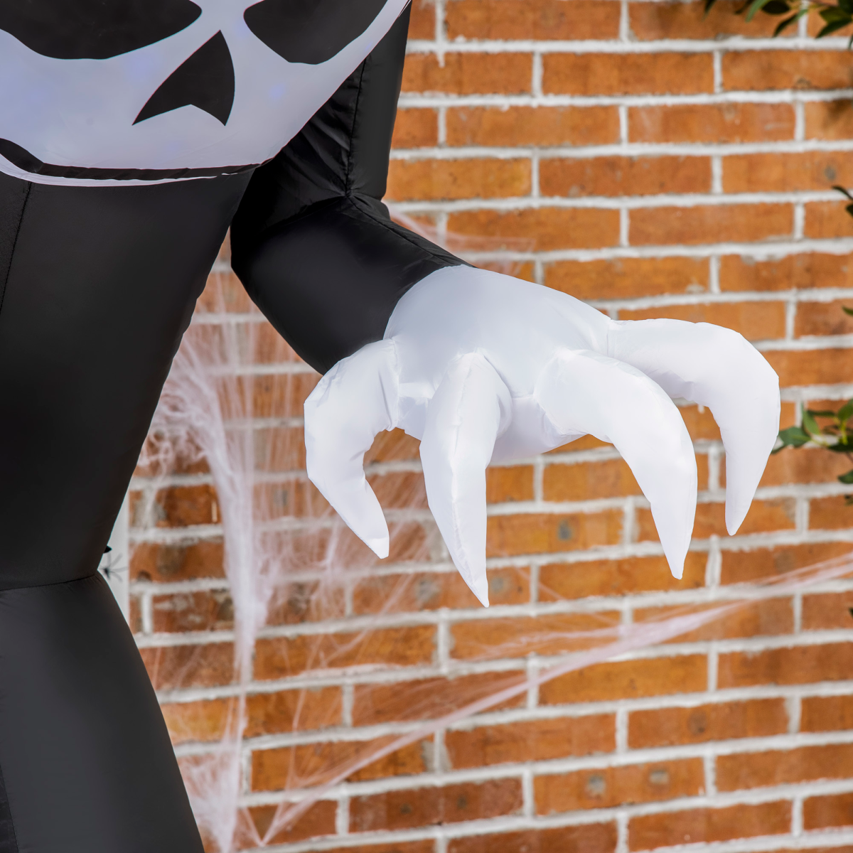 7ft Inflatable Halloween Ghost Horns with LED Flame Effect - Outdoor