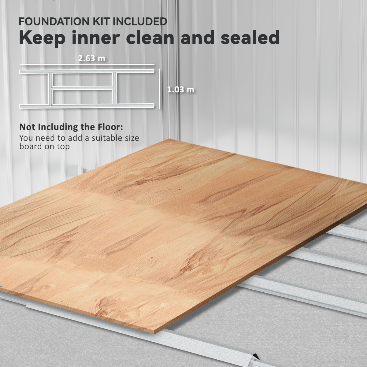 9x6ft Galvanised Garden Shed with Sliding Door - Lockable, Grey