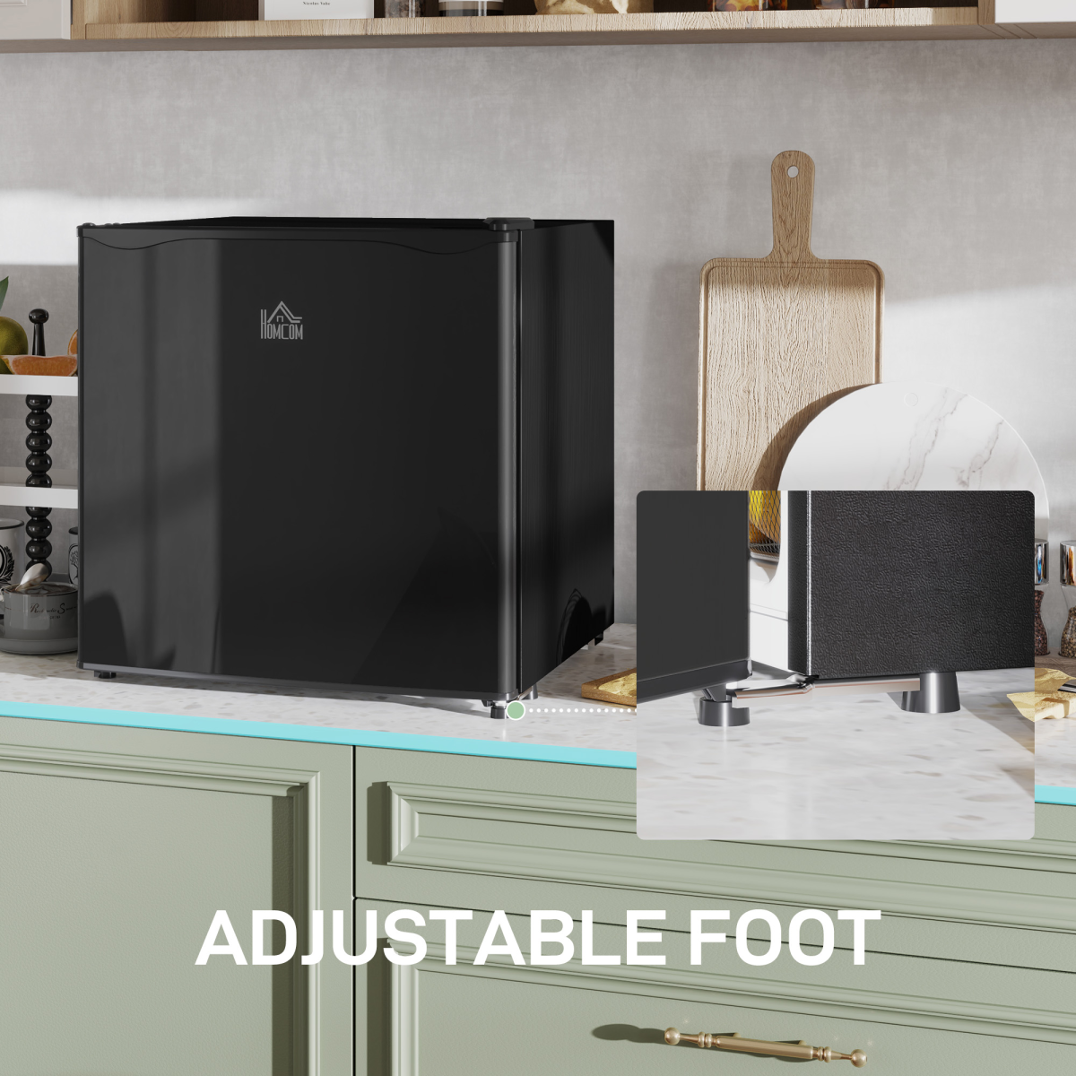 46L Compact Countertop Mini Fridge with Top Chiller - Sleek Black Design