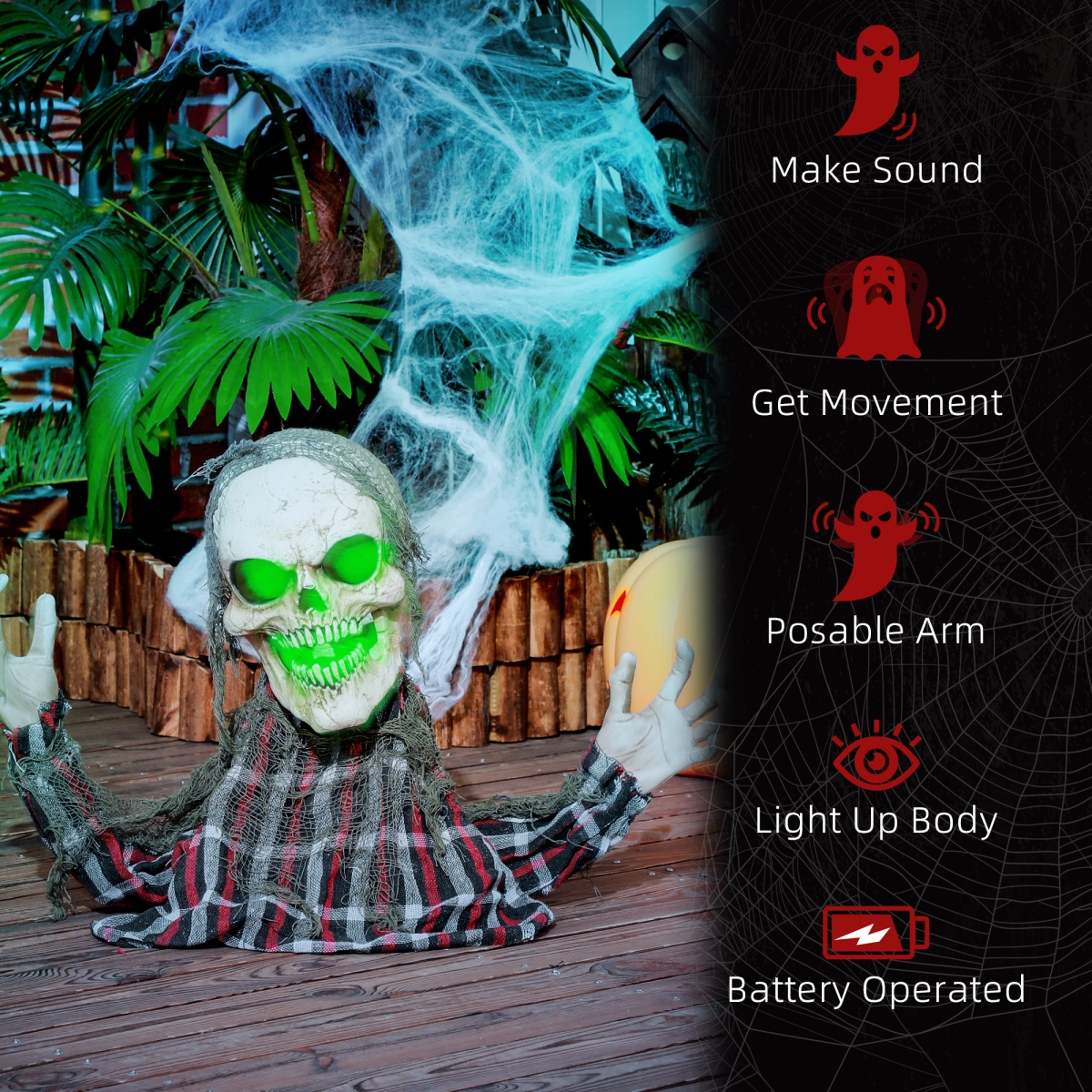 Groundbreaker Skeleton Animatronic - Indoor/Outdoor Halloween Prop