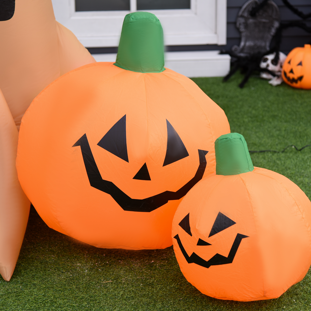 240cm Halloween Inflatable: Scary Tree with Ghost, 3 Pumpkins, Owl & 4 LEDs