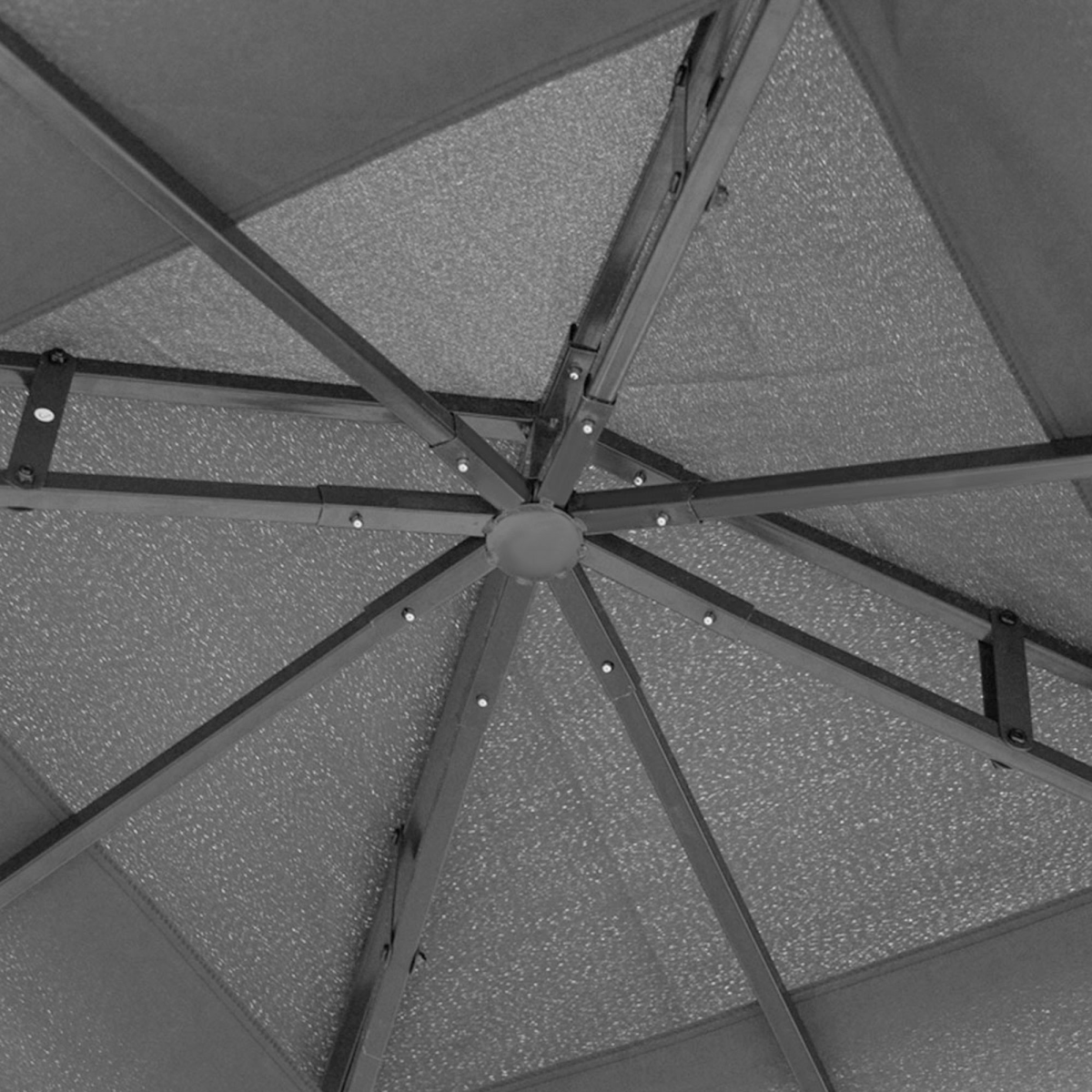 3x3m Gazebo with 2-Tier Vented Roof, Grey Patio Pavilion