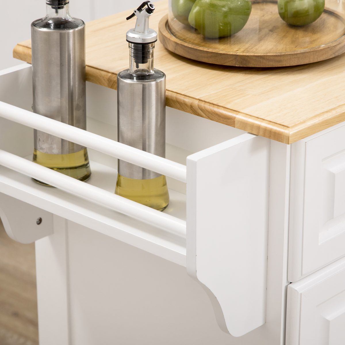 Versatile Rolling Kitchen Island Trolley with Adjustable Shelves & Storage