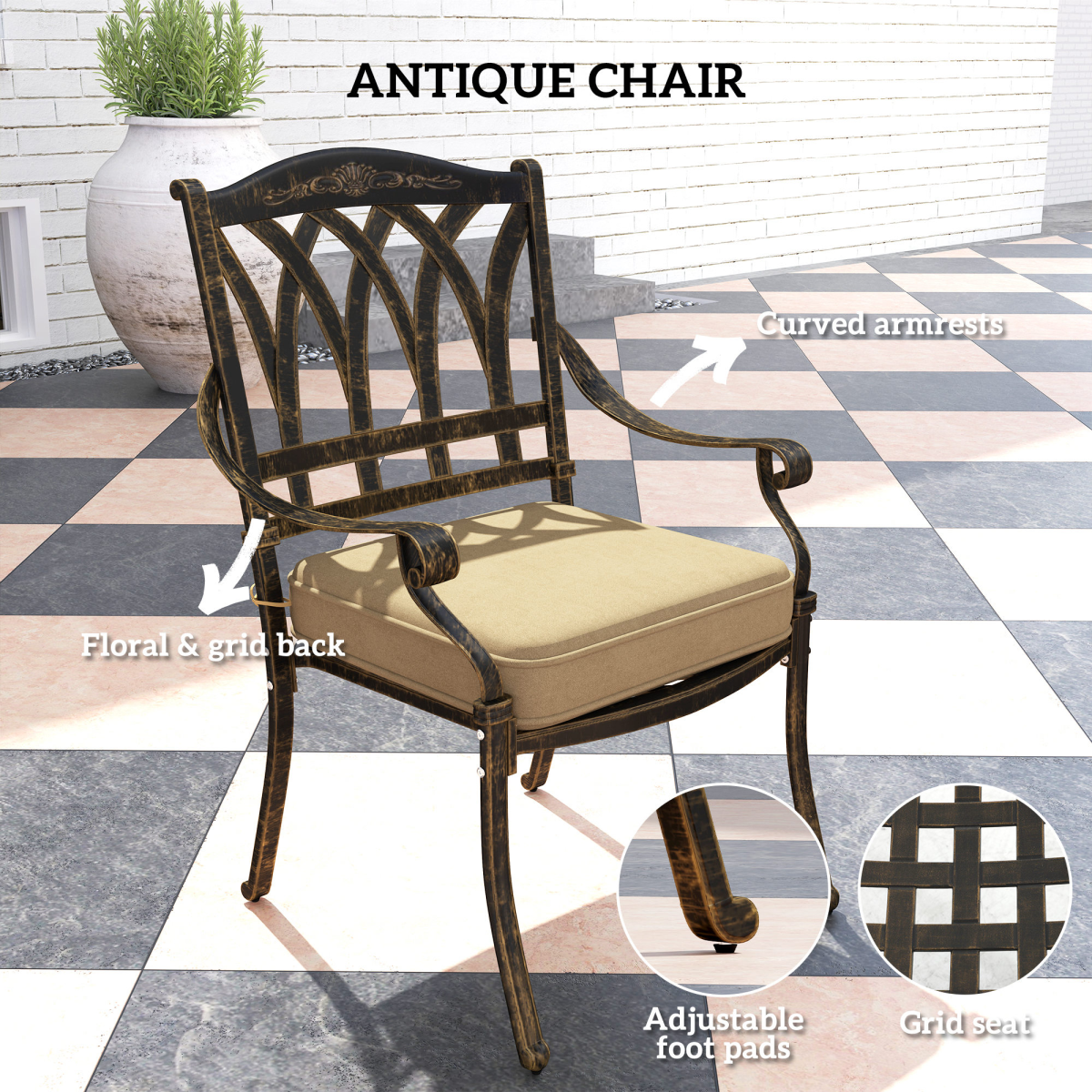 Elegant Nine-Piece Outdoor Dining Set with Cushions & Parasol Hole