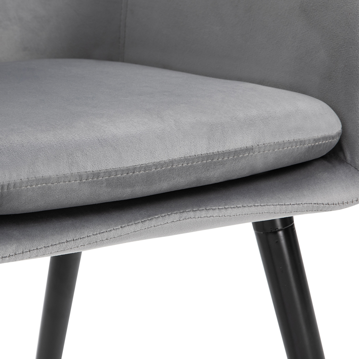 Elegant Grey Upholstered Bucket Seat Armchairs - Set of 2 for Stylish Dining