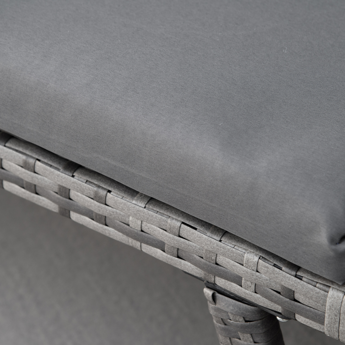 2-in-1 Rattan Folding Daybed Sofa - Grey Cushions Included