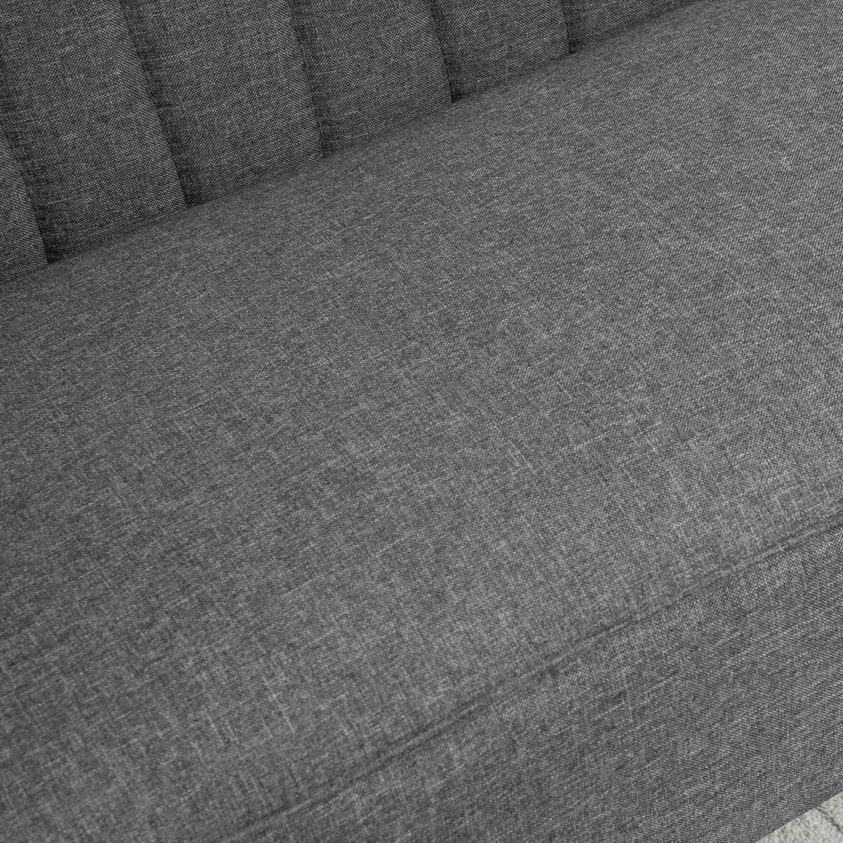 Modern Grey Linen Loveseat - Padded, Wood-Legged Comfort