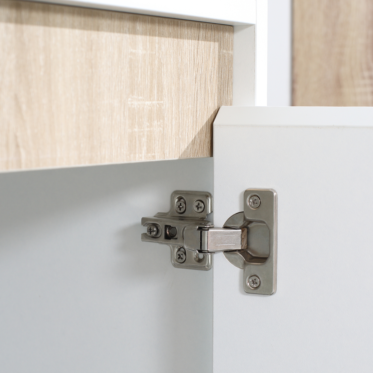 White Floor-Standing Under-Sink Cabinet with Double Doors