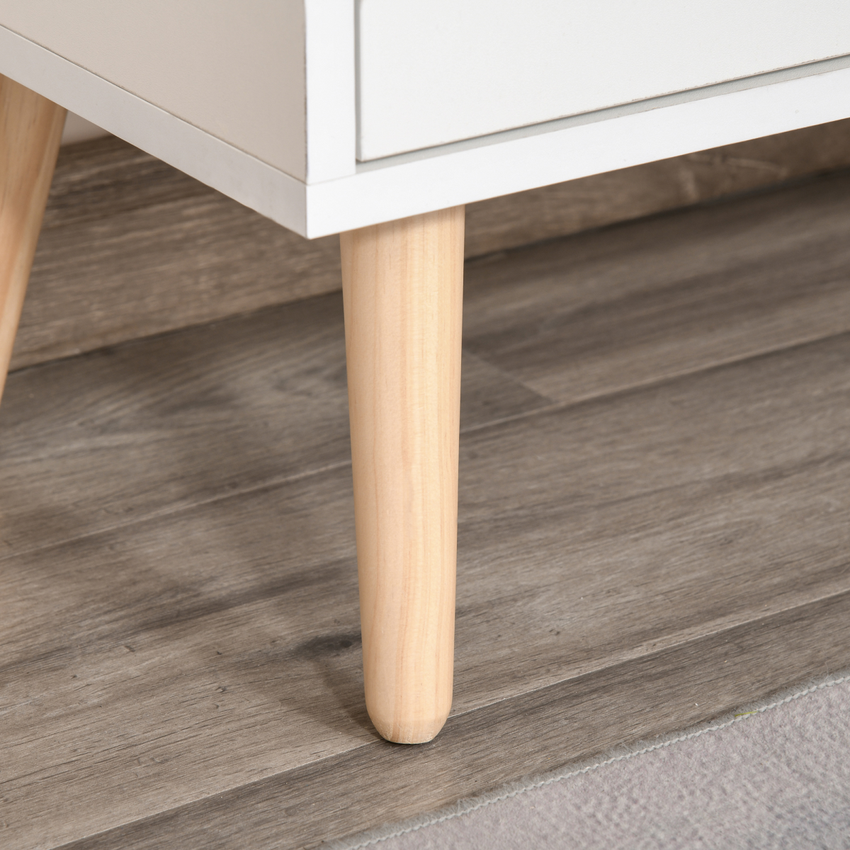 Scandinavian Floor Cabinet: Stylish Storage Cupboard with Drawer