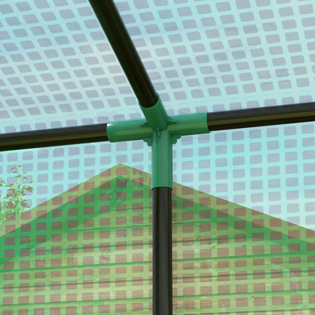 Walk-In Greenhouse: Large Roll-Up Door & Dual Mesh Windows