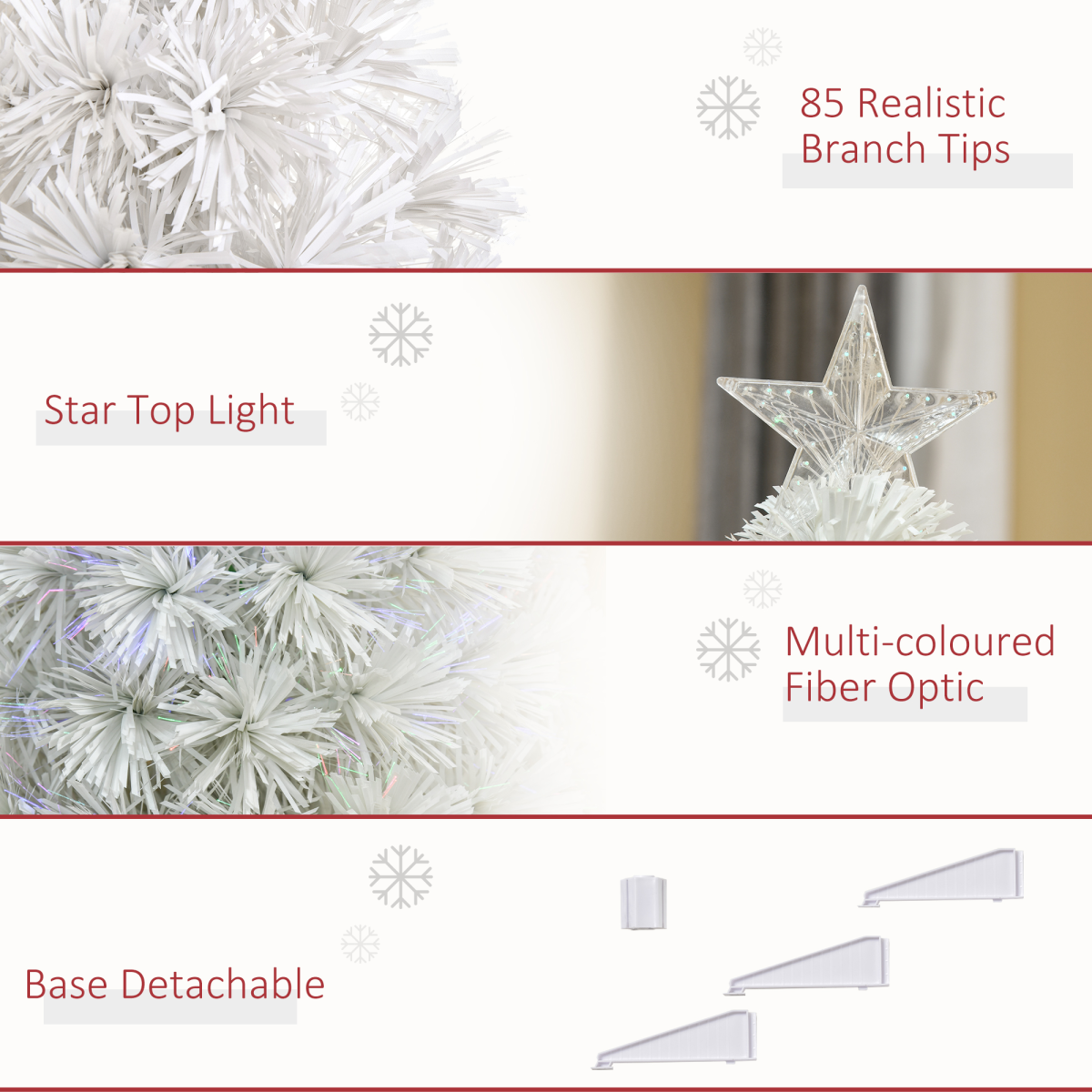 2.5ft Prelit Tabletop Christmas Tree with Fibre Optic Lights & Star