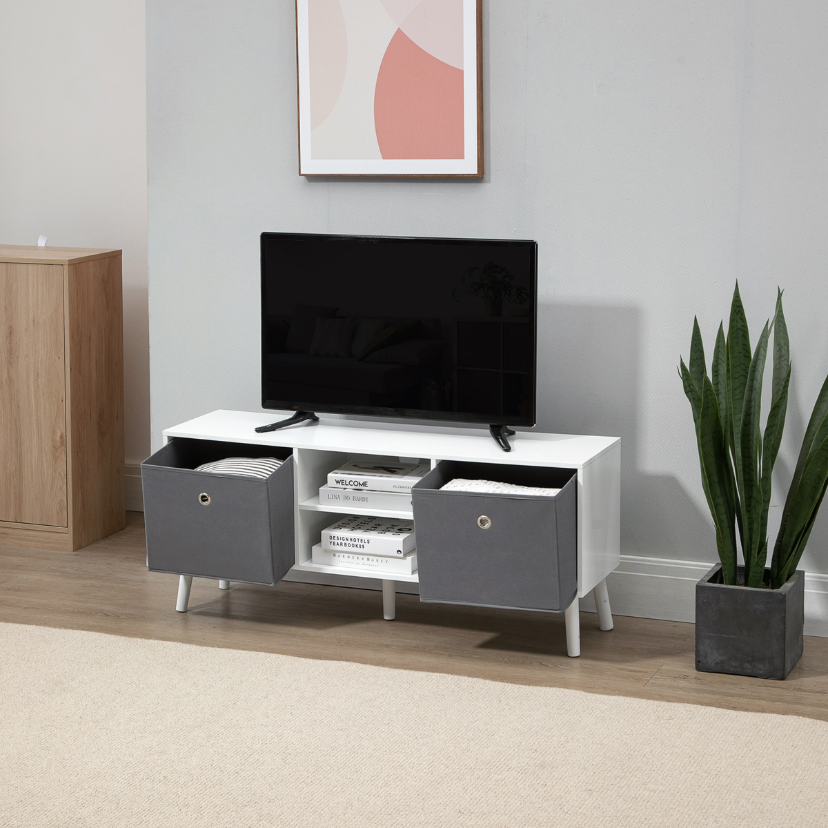 Stylish Modern TV Cabinet with Shelves & Drawers for Living Room Bliss