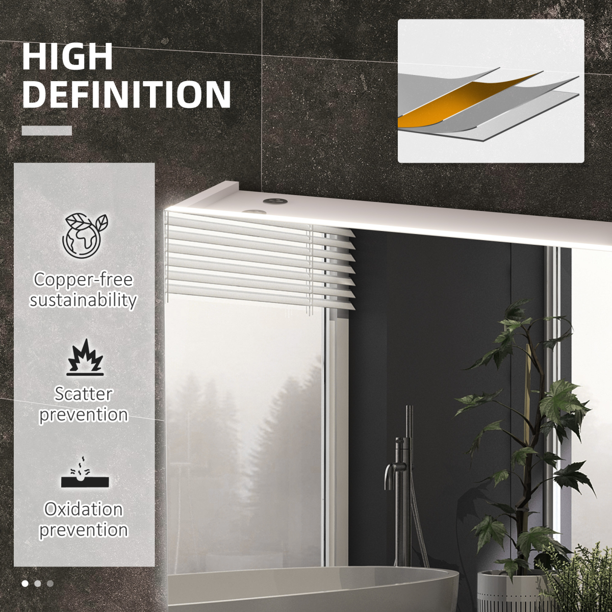 Smart Wall-Mounted Bathroom Cabinet with LED Mirror & USB Charging
