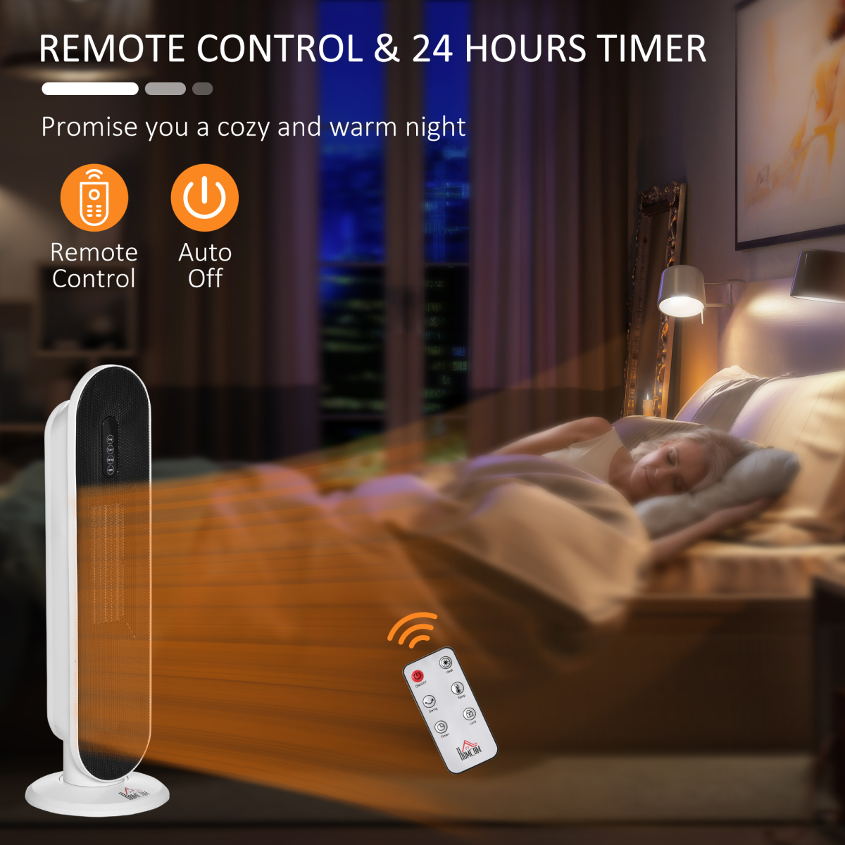Compact Ceramic Space Heater with Remote & Oscillation for Efficient Heating