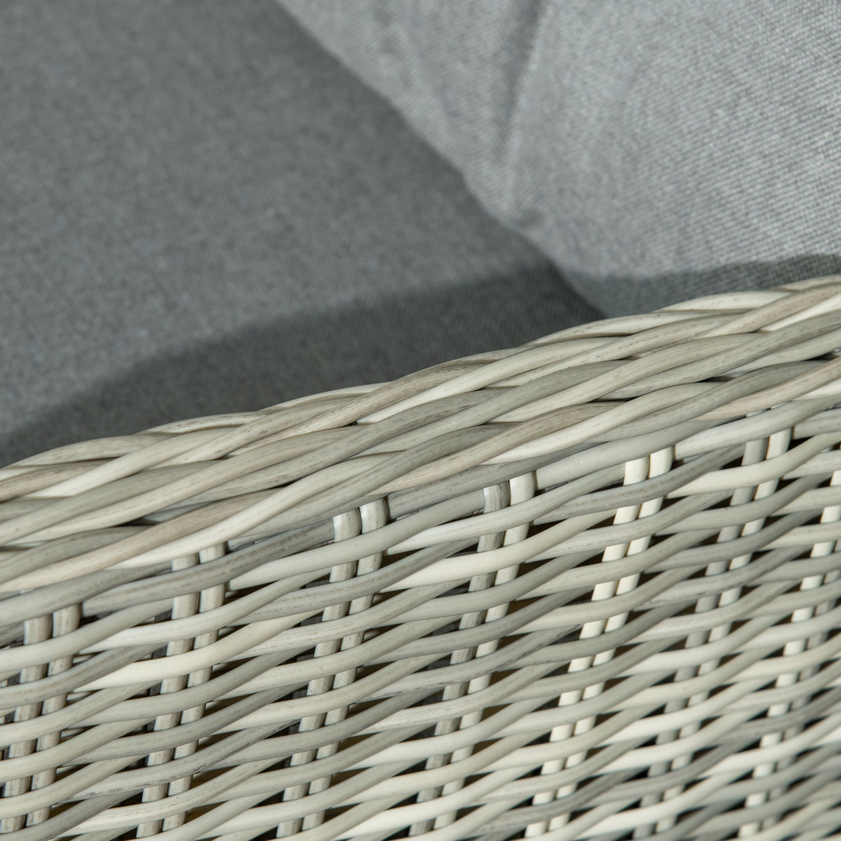 Recliner Rattan Sun Lounger Set with 2-Tier Table & Cushions, Grey