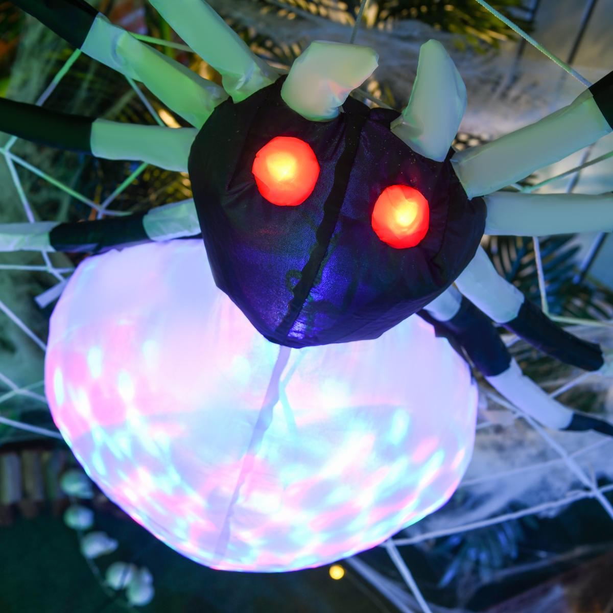 5FT Halloween Inflatable Spider with LED Eyes - Outdoor Garden Display