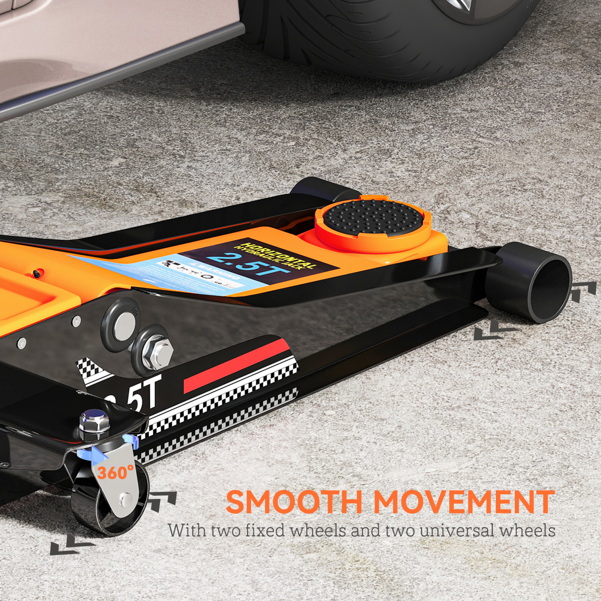 PowerLift 2.5 Ton Low Profile Hydraulic Trolley Jack - Effortless Vehicle Lifts