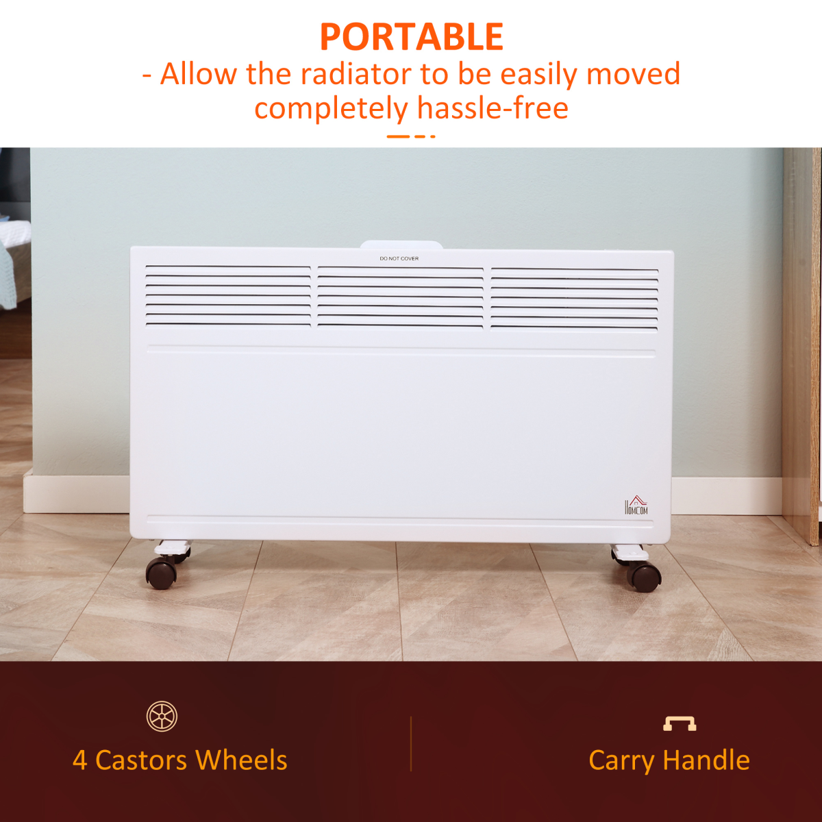 Versatile Electric Convector Heater: Freestanding & Wall-Mounted Comfort