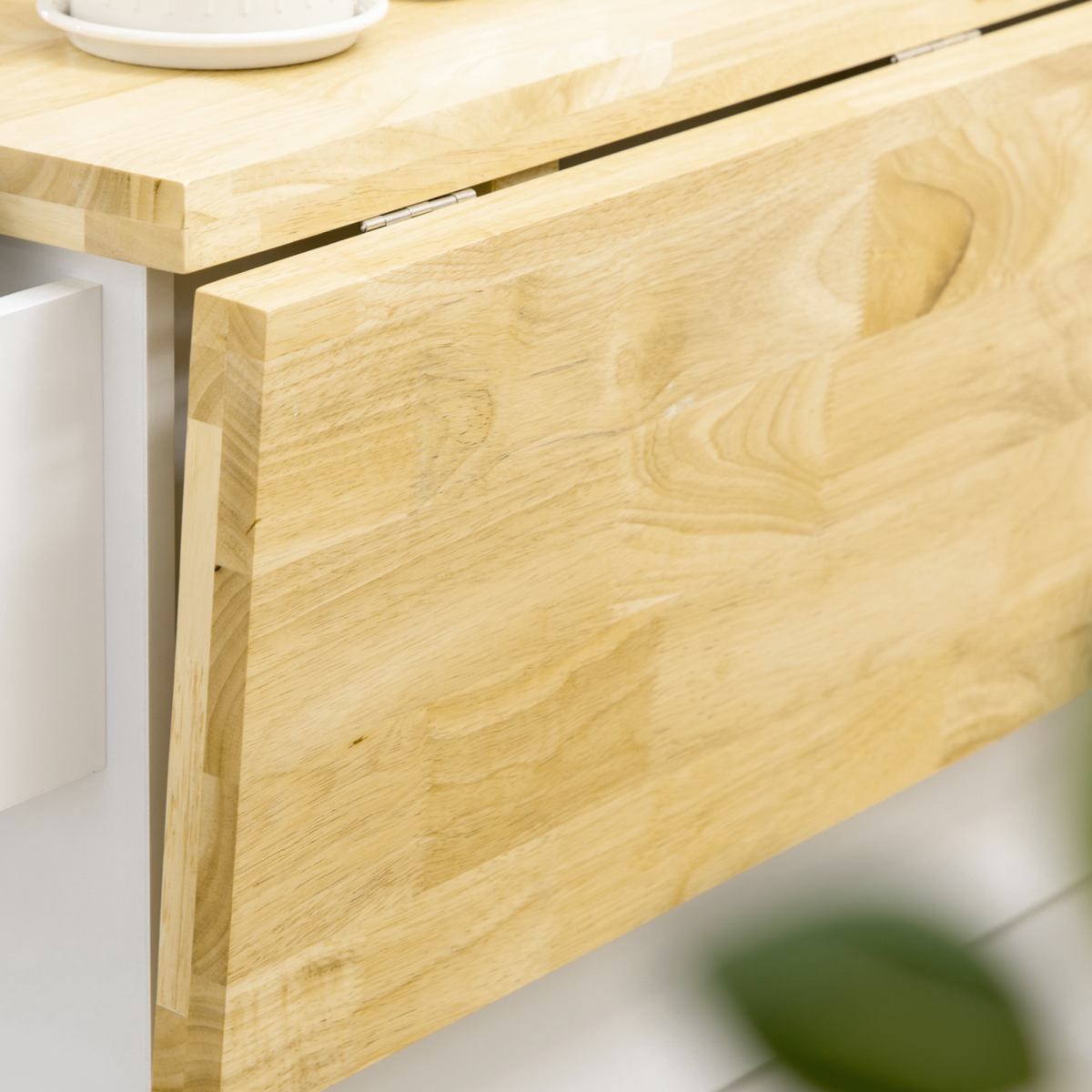 Versatile Drop-Leaf Kitchen Island on Wheels: Stylish Storage & Easy Mobility