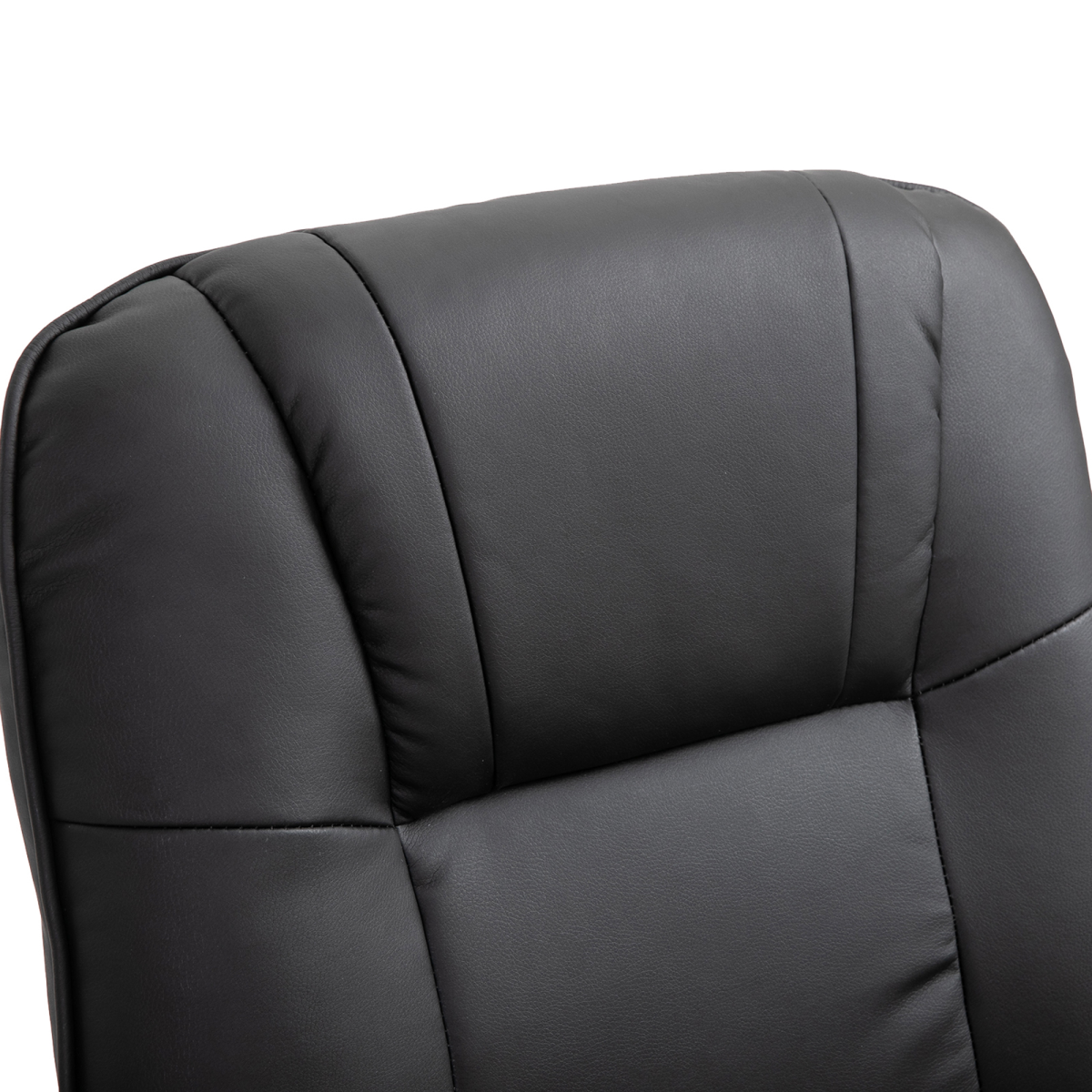 Ergonomic PU Leather Recliner Chair with Footrest - Black Lounger