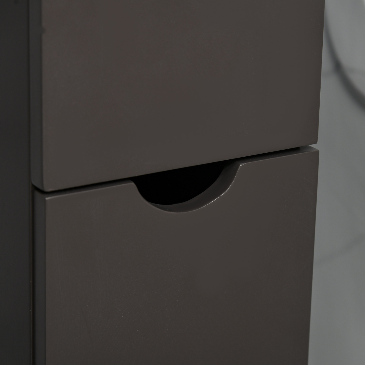 Elegant Tall Bathroom Storage Cabinet with Drawers & Shelves - Brown