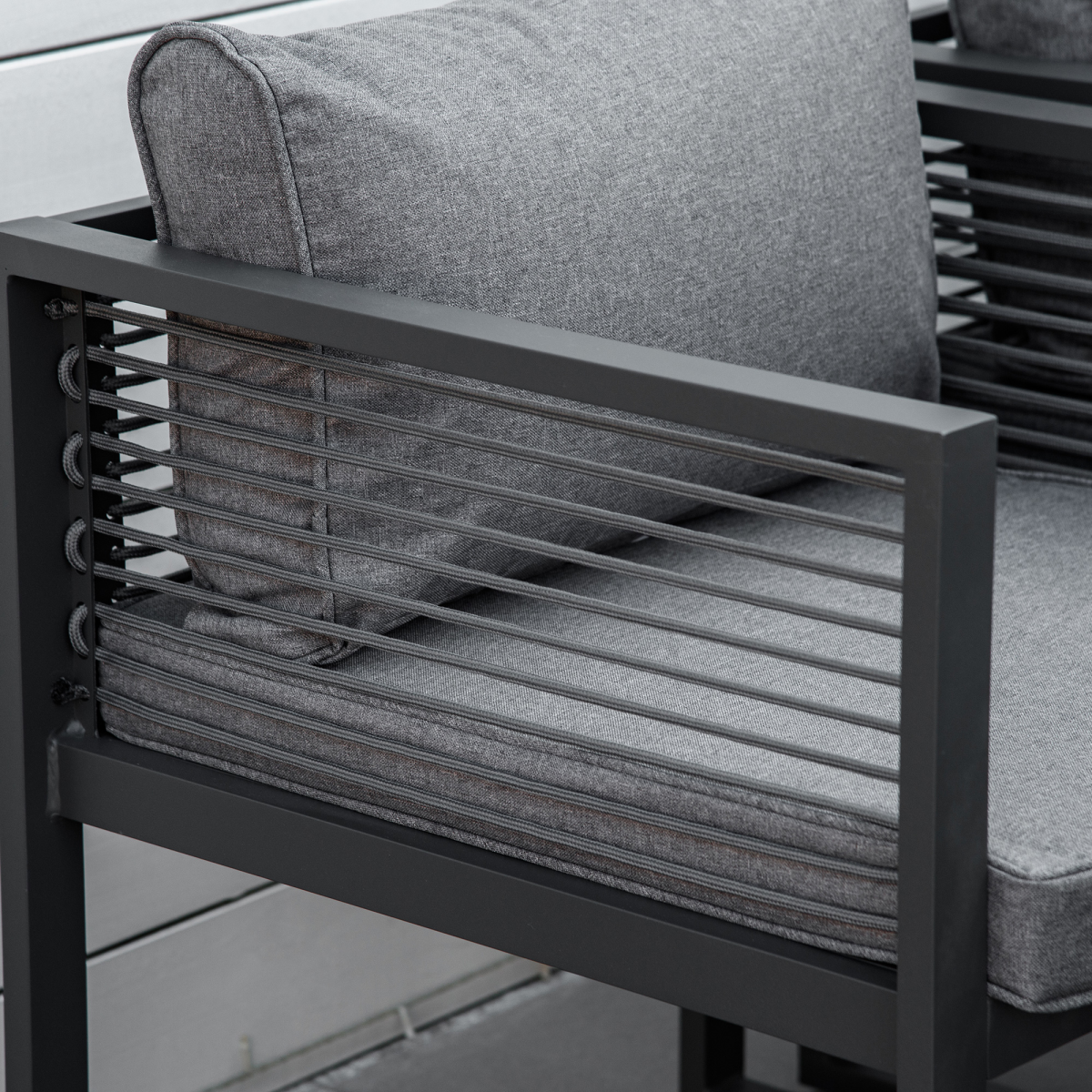 Grey 8-Seater Dining Cube Set: Table, 4 Chairs, 4 Cushioned Footstools