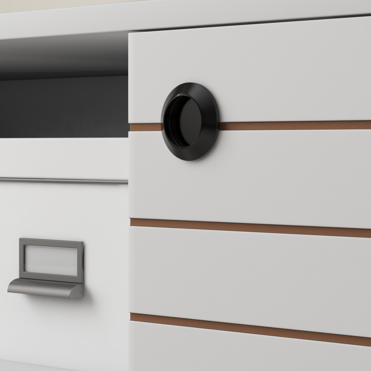 Stylish 50" TV Unit with Storage Shelves & Cable Management - White