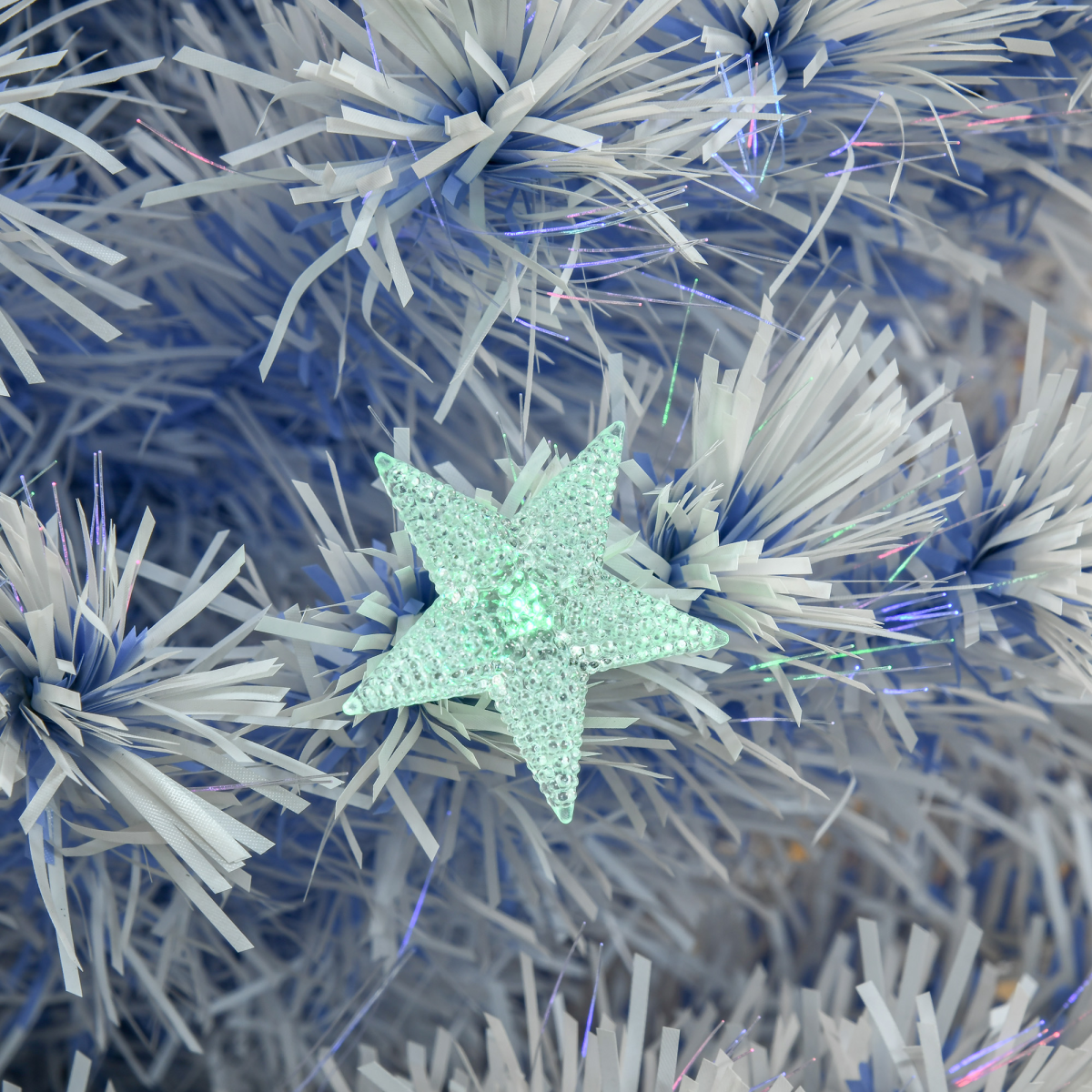 5FT White-Blue LED Artificial Fibre Christmas Tree, 21 LEDs, Easy Store