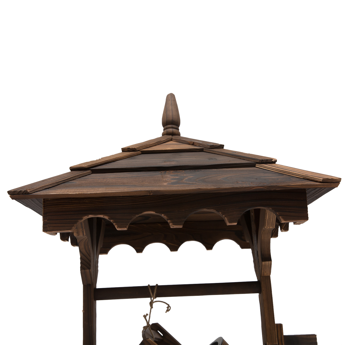 Fir Wood Outdoor Garden Decor: Whimsical Wishing Well Waterfall