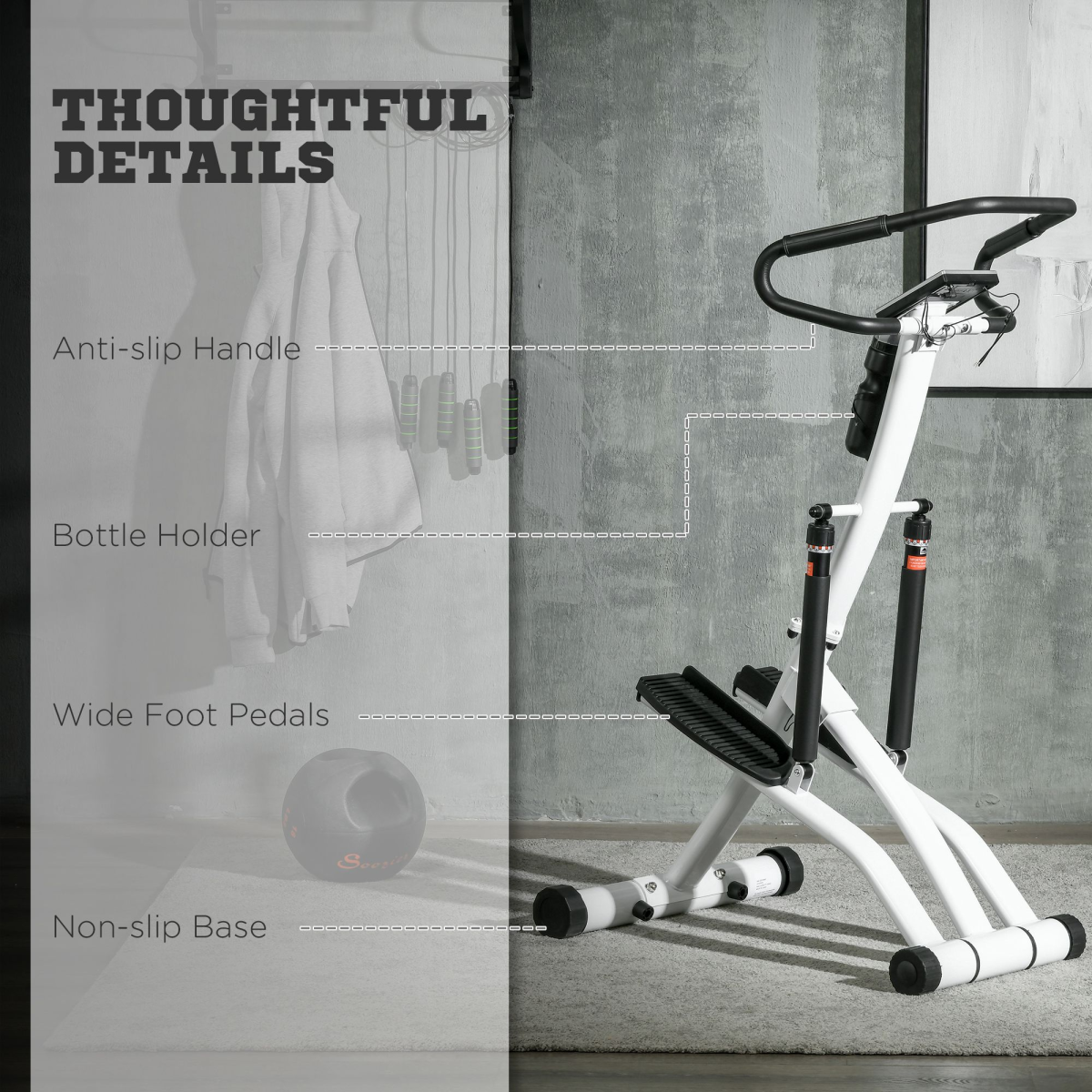 SPORTNOW Foldable Stepper: 12-Level Resistance, LCD Monitor, Ultimate Workout!