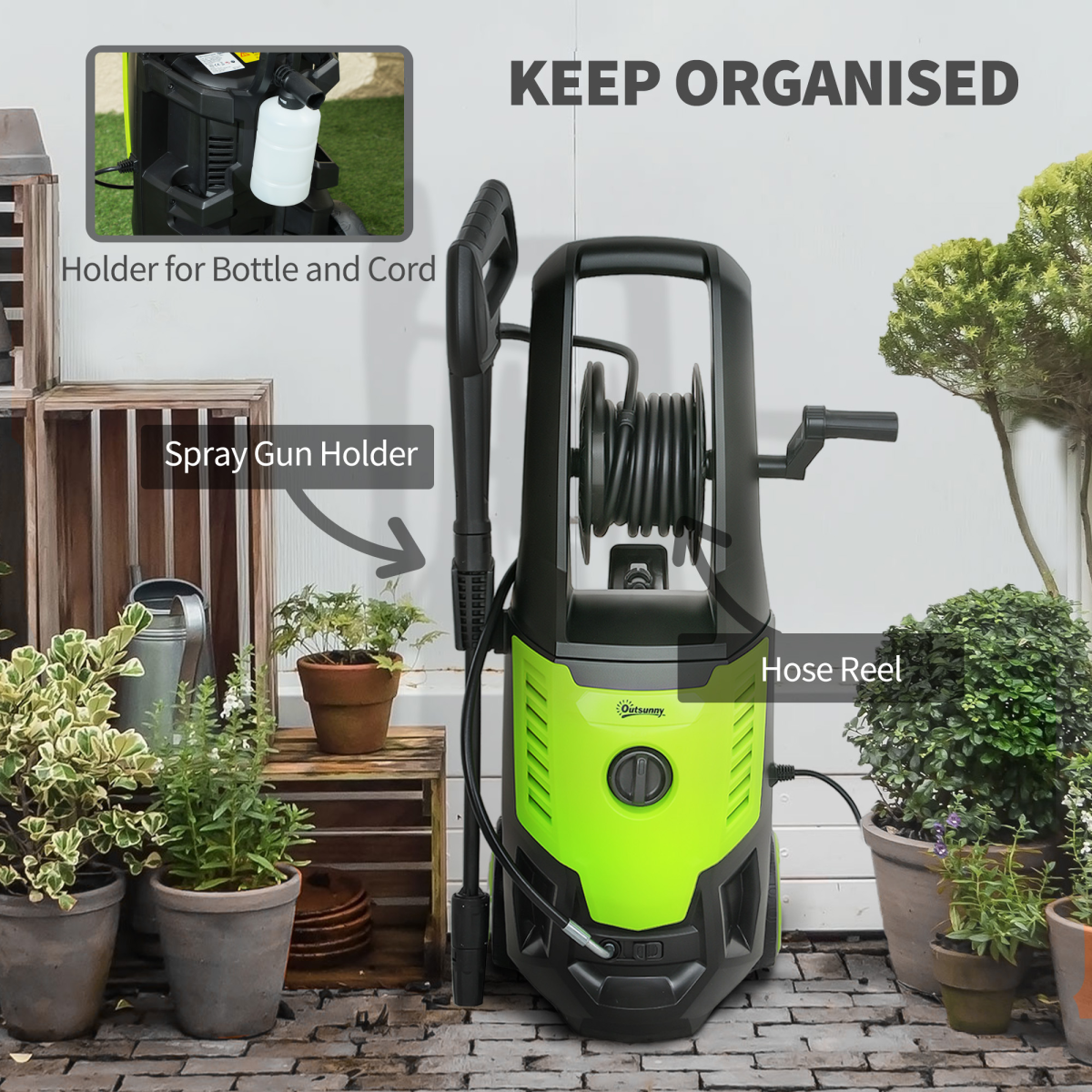 2200W Power Washer 170 Bar Pressure with Adjustable Nozzle