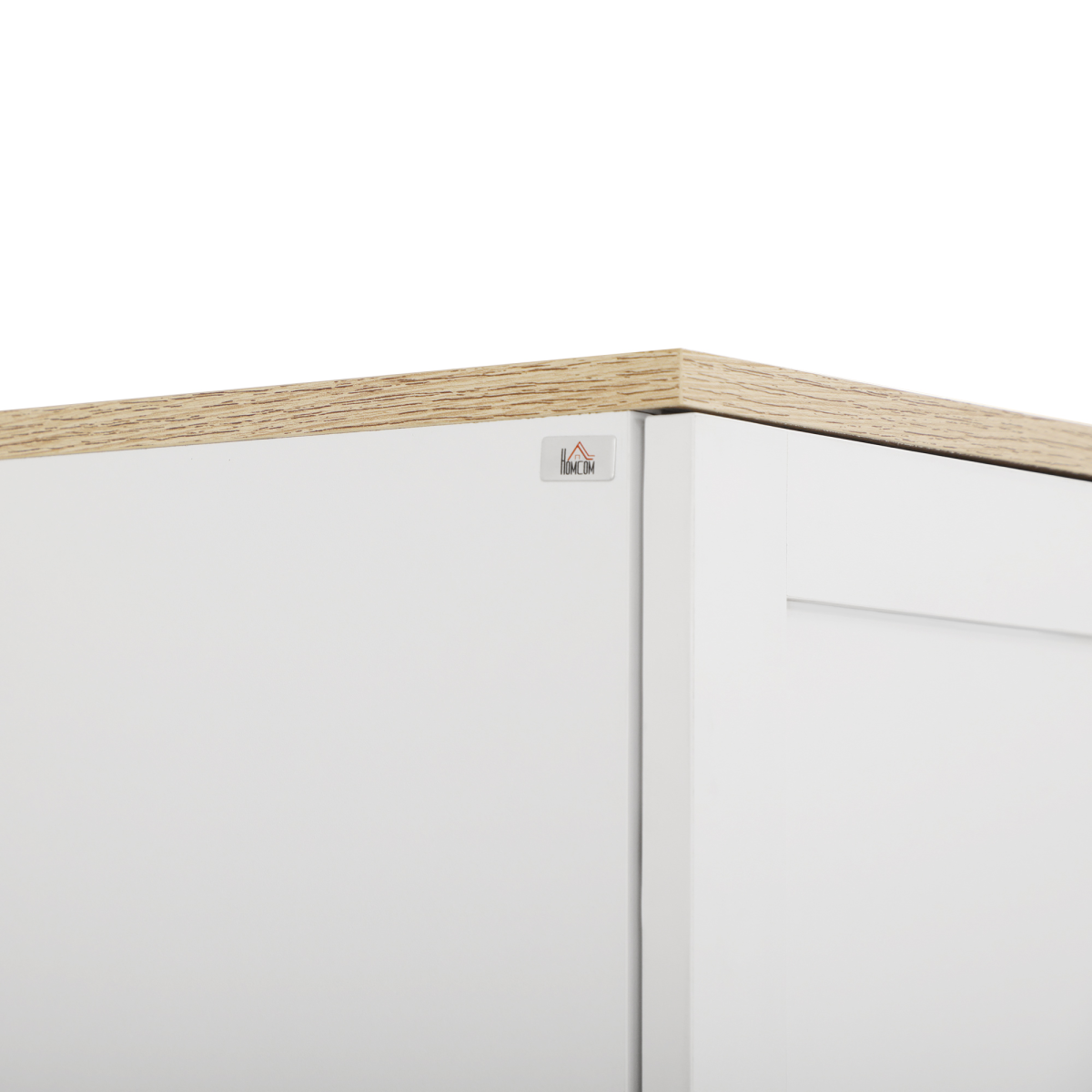 Stylish Tall Storage Cabinet: 4 Adjustable Shelves, Space-Saving Design