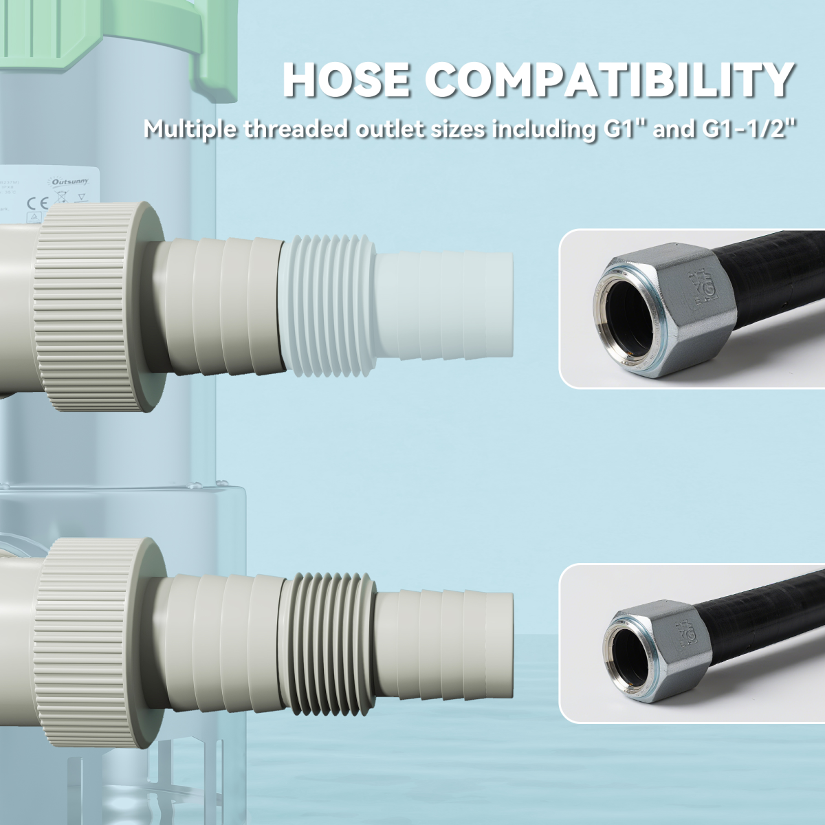 1100W High-Performance Electric Sump Pump - 18500L/H, Float Switch