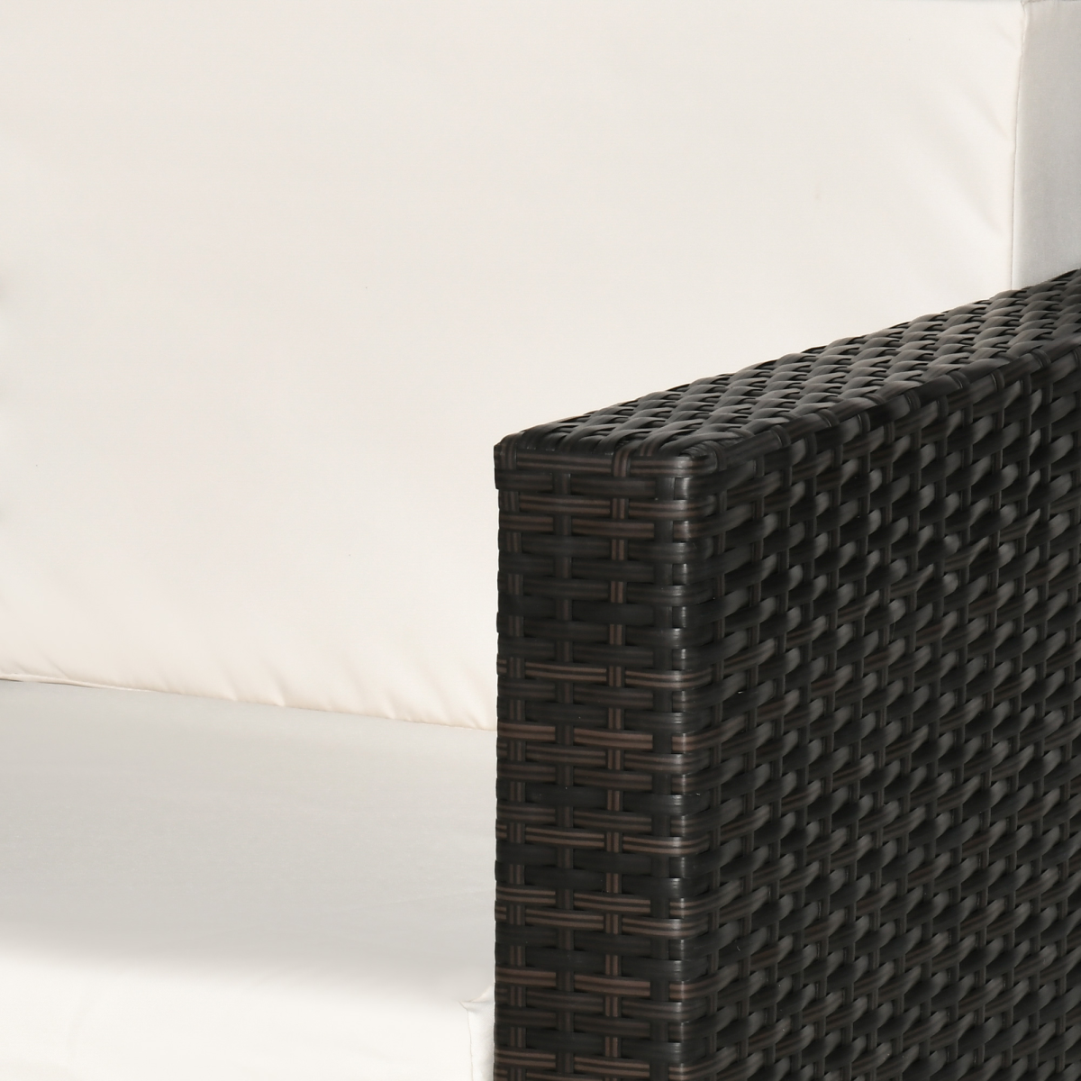 Fire-Resistant Rattan Garden Armchair, Brown - Single Sofa Chair
