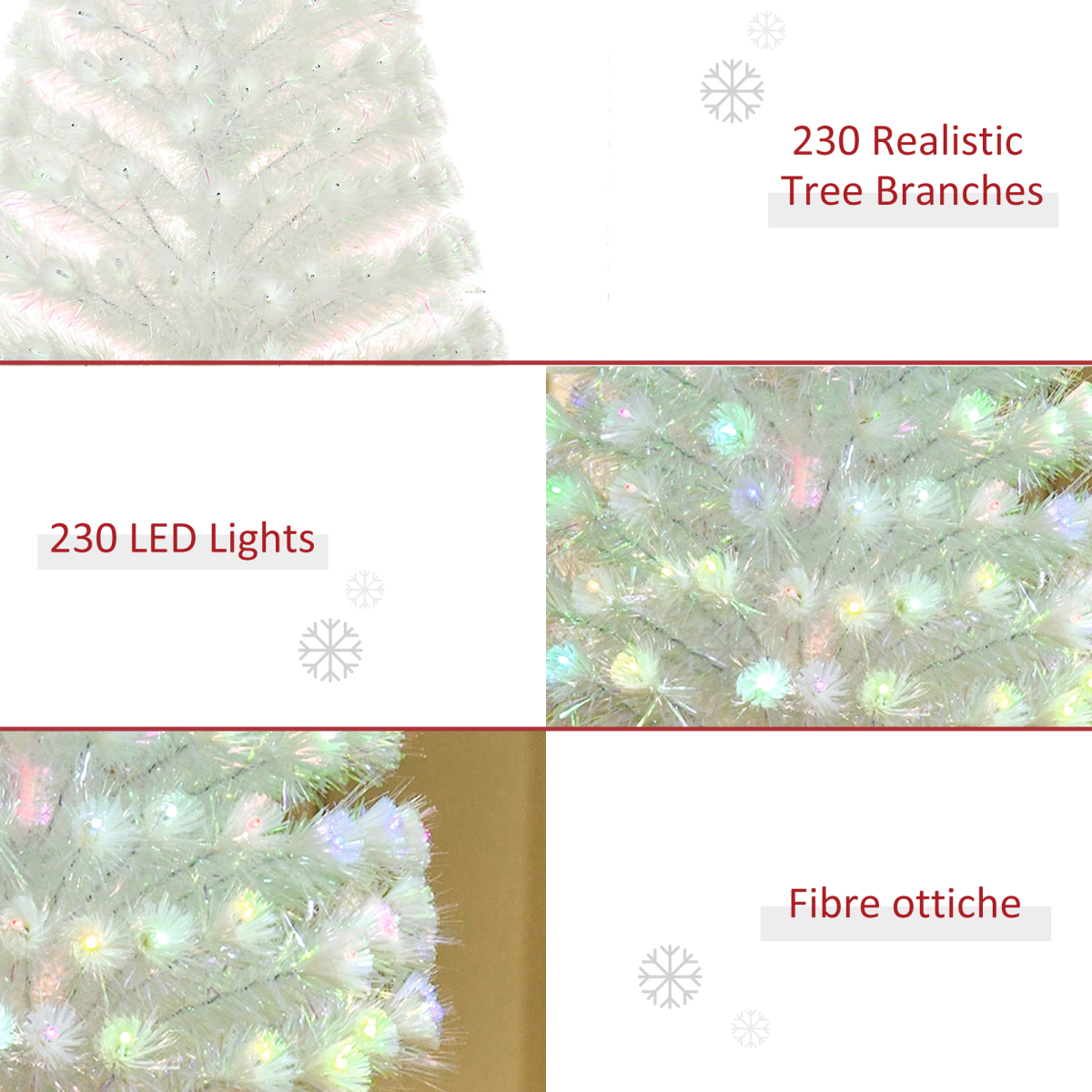 5ft Prelit Fiber Optic Christmas Tree with White LED Lights