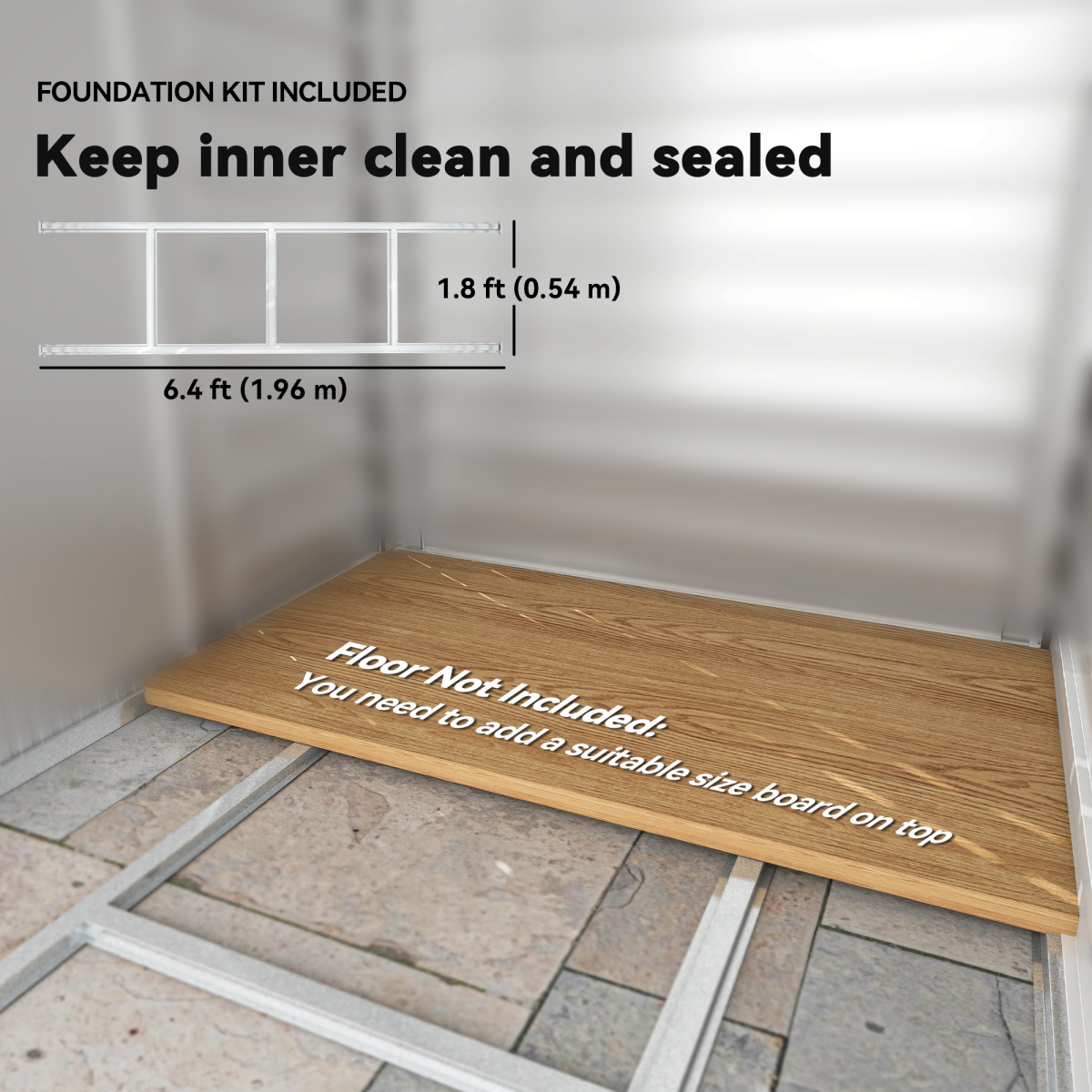 7x4ft Upgraded Metal Shed with Lock - Easy Assembly, Natural