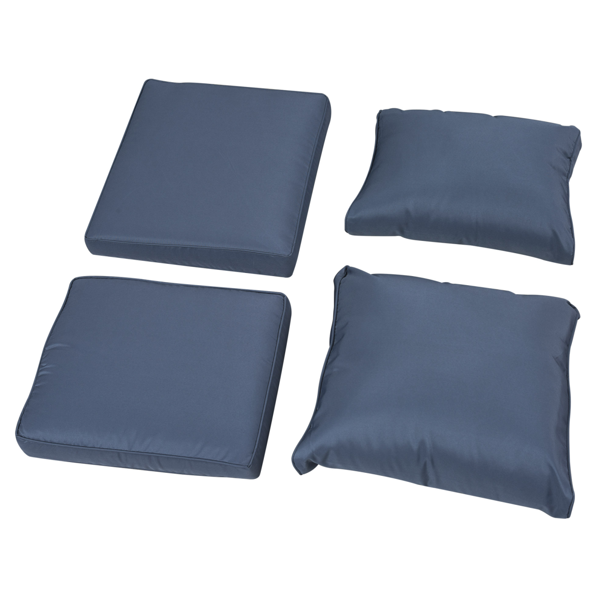 6pc Padded Outdoor Rattan Set: 2 Recliners 3-Seat Sofa Footstools Table