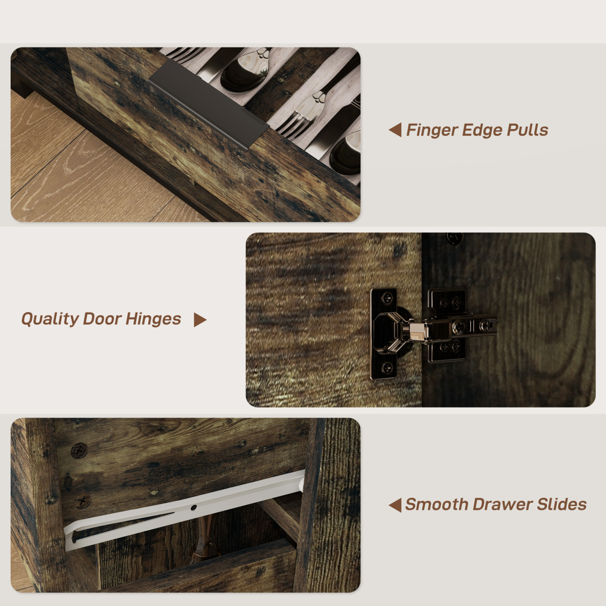 Industrial Rustic Sideboard: Stylish Storage Cabinet for Any Room