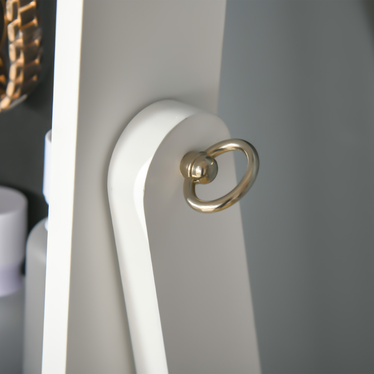 Illuminate & Organize: LED Mirrored Jewelry Cabinet with Lock & Ample Storage