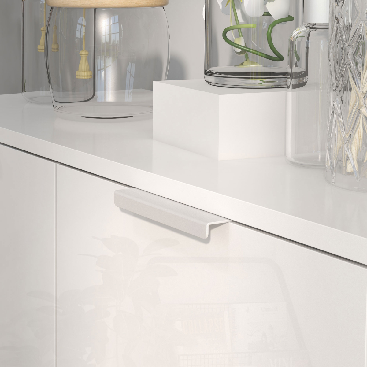 High Gloss Shoe Storage Cabinet with Soft-Close Hinges & Adjustable Shelves