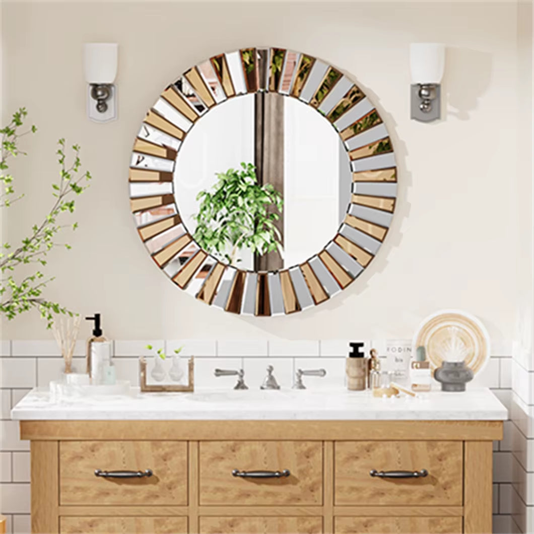 Elevate Your Space with XL Enthusiasm Decorative Round Wall Mirror - Perfect for Entrance, Hallway, and Bathroom - Available in 60cm & 80cm