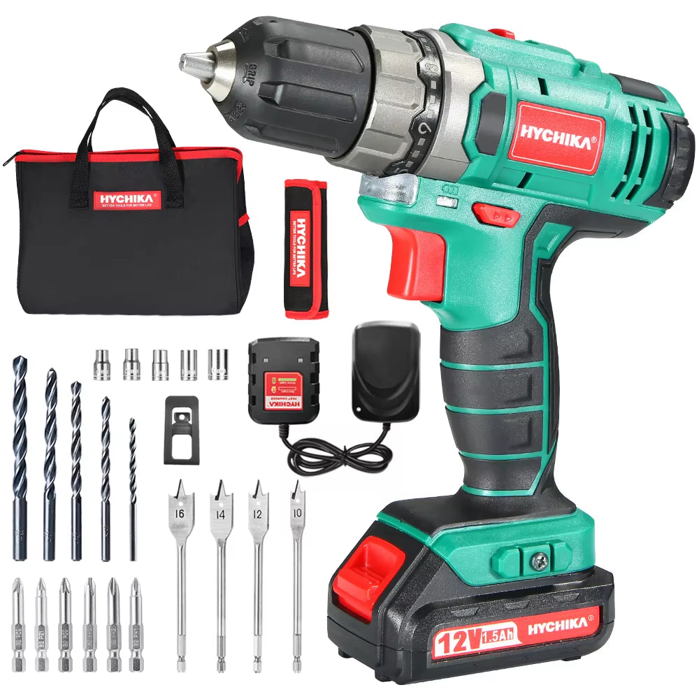 Powerful 12V Cordless Screwdriver & Drill Set - Perfect for Metal, Wood, and Plastic!
