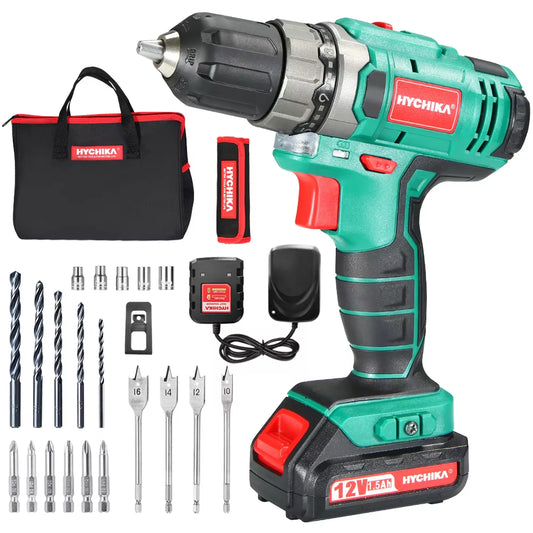 Powerful 12V Cordless Screwdriver & Drill Set - Perfect for Metal, Wood, and Plastic!