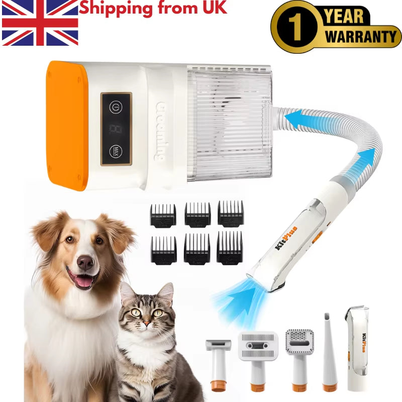 Ultimate Professional Dog Grooming Kit: Rechargeable Trimmer, Powerful 12000Pa Suction, 99% Hair Removal, 2L Vacuum, 11 Essential Tools