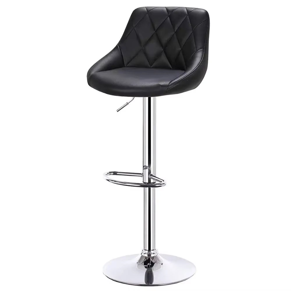 1PC Height-Adjustable Swivel Bar Chair Leather/Velvet Rotating Bar Stool Lifting High Stool with Footrest for Pub Home