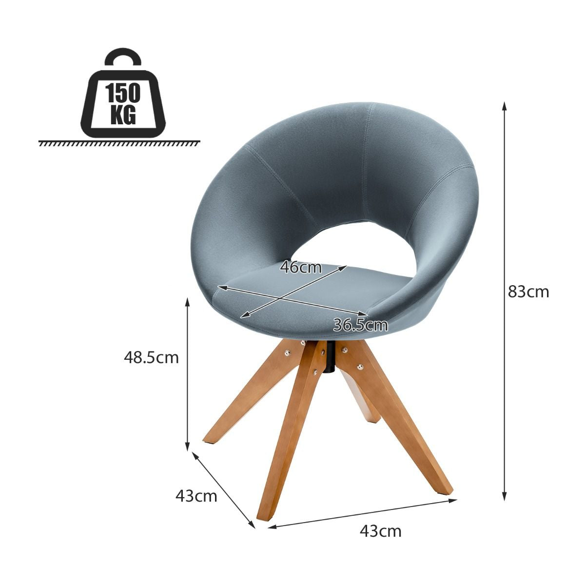 360° Swivel Velvet Accent Chair for Living Room, Bedroom and Office