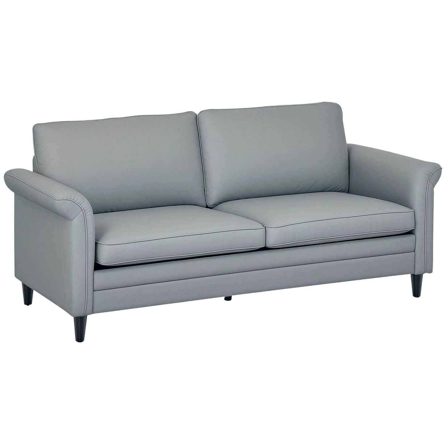 Modern 3 Seater Sofa for Living Room, Fabric Couch Settee, Grey